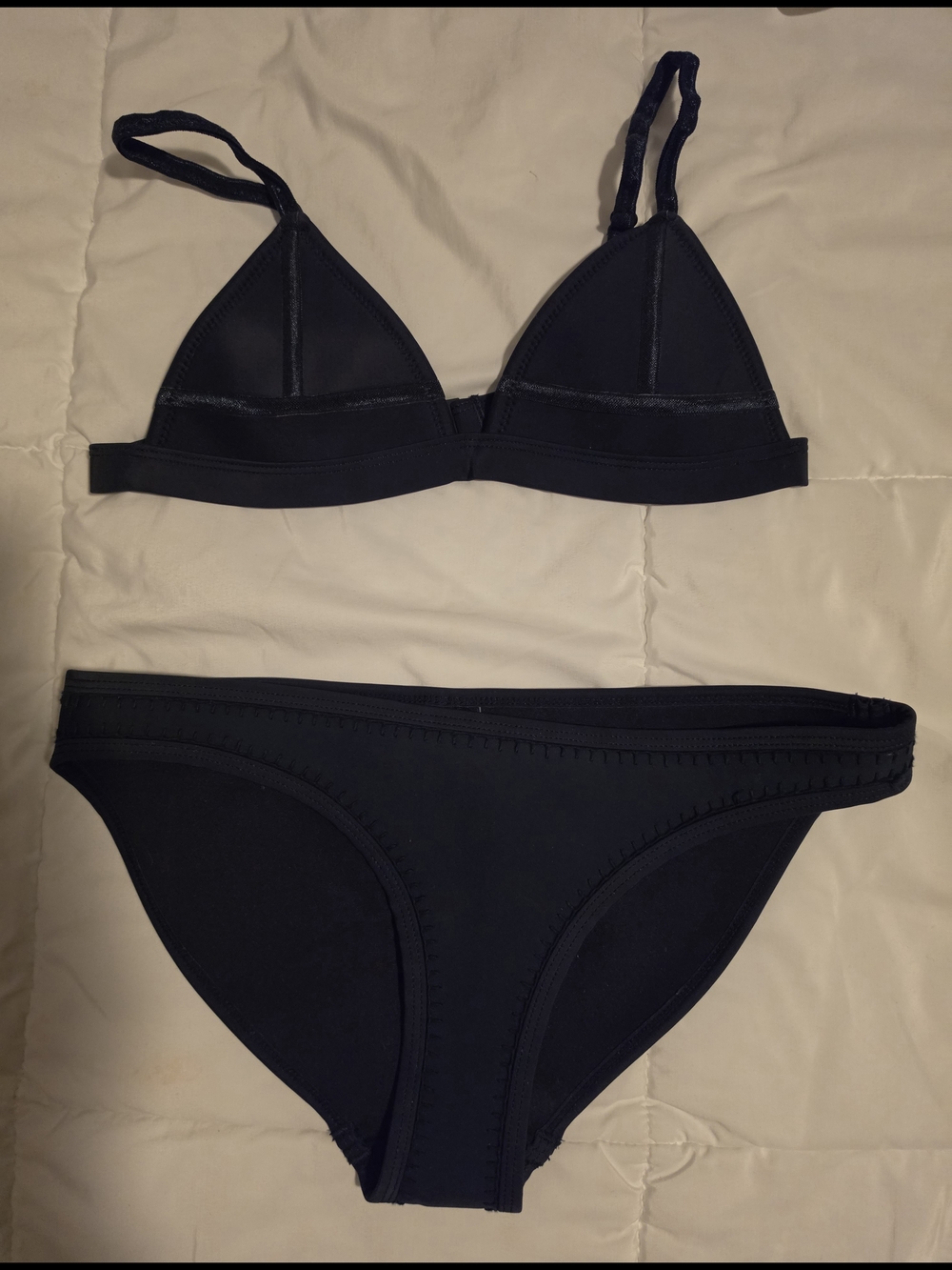 Triangl, Black Triangle Bikini Set, Top XS, Bottom S